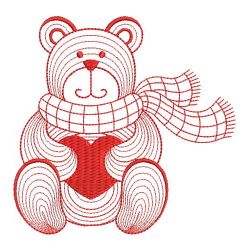 Redwork Rippled Bear 01(Lg) machine embroidery designs