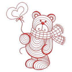 Redwork Rippled Bear 02(Sm) machine embroidery designs