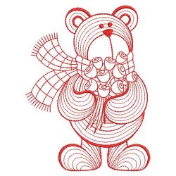 Redwork Rippled Bear 03(Md) machine embroidery designs