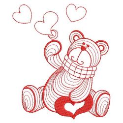 Redwork Rippled Bear 04(Lg) machine embroidery designs