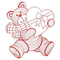 Redwork Rippled Bear 05(Sm) machine embroidery designs