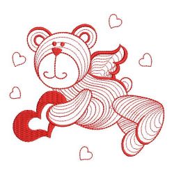 Redwork Rippled Bear 06(Sm) machine embroidery designs