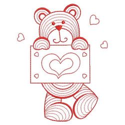 Redwork Rippled Bear 07(Sm) machine embroidery designs