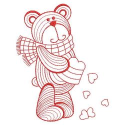 Redwork Rippled Bear 08(Sm)