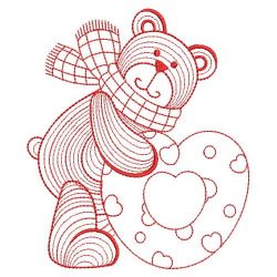 Redwork Rippled Bear 09(Lg)