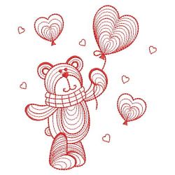 Redwork Rippled Bear 10(Md) machine embroidery designs