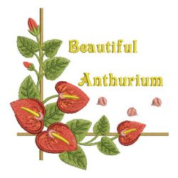 Beautiful Anthurium 06 machine embroidery designs