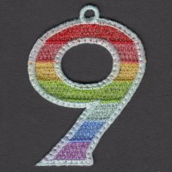 FSL Rainbow Numbers 09 machine embroidery designs