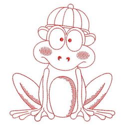 Redwork Cute Frog 02(Lg) machine embroidery designs