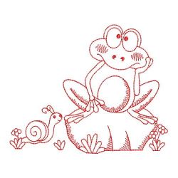 Redwork Cute Frog 10(Lg) machine embroidery designs