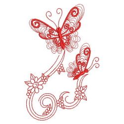 Redwork Butterfly In Flight 02(Lg) machine embroidery designs