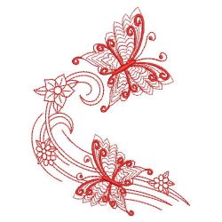 Redwork Butterfly In Flight 09(Sm) machine embroidery designs