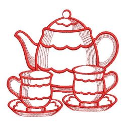 Redwork Tea Time 02(Md) machine embroidery designs