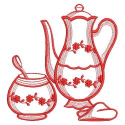 Redwork Tea Time 04(Md) machine embroidery designs