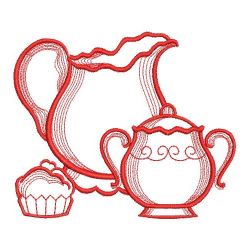 Redwork Tea Time 05(Md) machine embroidery designs