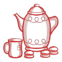 Redwork Tea Time 06(Md) machine embroidery designs