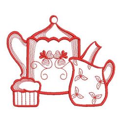 Redwork Tea Time 08(Md) machine embroidery designs