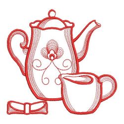 Redwork Tea Time 10(Lg) machine embroidery designs