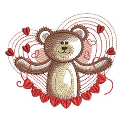 Sketched Valentine Bears 09 machine embroidery designs