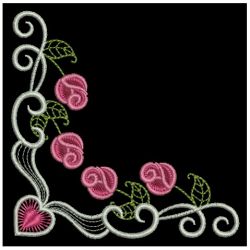 Heirloom Elegant Rose Corner 2 10 machine embroidery designs