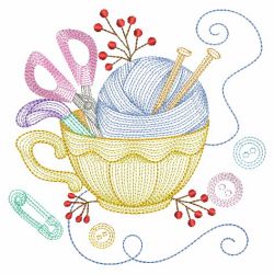 Rippled Sewing and Teacups 01(Md) machine embroidery designs