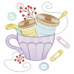 Rippled Sewing and Teacups 02(Md) machine embroidery designs