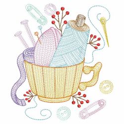 Rippled Sewing and Teacups 03(Md) machine embroidery designs