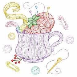 Rippled Sewing and Teacups 04(Lg) machine embroidery designs