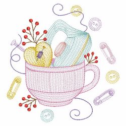 Rippled Sewing and Teacups 05(Sm) machine embroidery designs