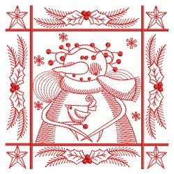 Redwork Snowman Blocks 03(Lg) machine embroidery designs