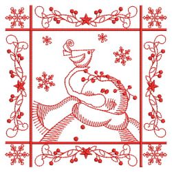 Redwork Snowman Blocks 05(Md) machine embroidery designs