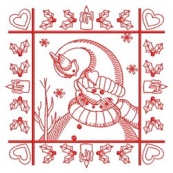 Redwork Snowman Blocks 09(Md) machine embroidery designs