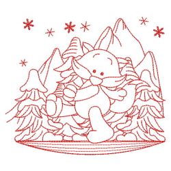 Redwork Winter Friends 05(Md) machine embroidery designs