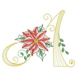 Christmas Poinsettia Alphabet(Lg) machine embroidery designs