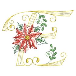 Christmas Poinsettia Alphabet 05(Sm) machine embroidery designs