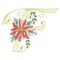 Christmas Poinsettia Alphabet 06(Sm) machine embroidery designs