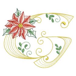 Christmas Poinsettia Alphabet 07(Lg) machine embroidery designs