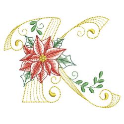 Christmas Poinsettia Alphabet 11(Lg) machine embroidery designs