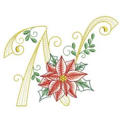 Christmas Poinsettia Alphabet 14(Md) machine embroidery designs