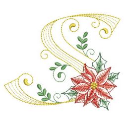 Christmas Poinsettia Alphabet 19(Md) machine embroidery designs