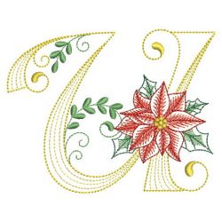 Christmas Poinsettia Alphabet 21(Lg) machine embroidery designs