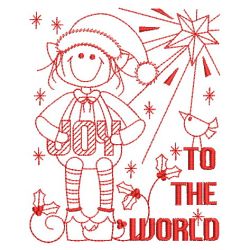 Redwork Joy To The World 01(Lg) machine embroidery designs