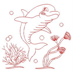 Redwork Ocean Animals 02(Md) machine embroidery designs