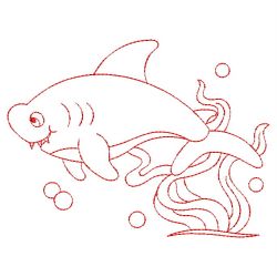 Redwork Ocean Animals 04(Sm) machine embroidery designs