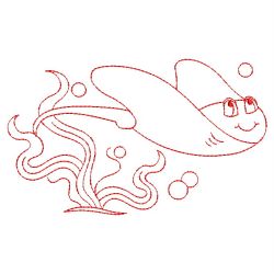 Redwork Ocean Animals 09(Md) machine embroidery designs