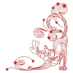 Redwork Magic Cat 05(Md) machine embroidery designs