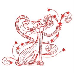 Redwork Magic Cat 06(Sm) machine embroidery designs