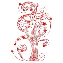 Redwork Magic Cat 07(Sm) machine embroidery designs