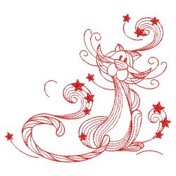 Redwork Magic Cat 10(Lg) machine embroidery designs