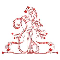 Redwork Magic Cat 11(Lg) machine embroidery designs